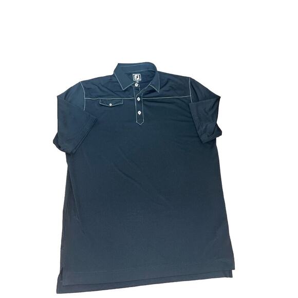 Footjoy Polo Shirt Mens Extra Large Black FJ Golf Performance Tech - Picture 1 of 5